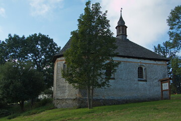 Fototapeta premium Chapel of St Kunhuta on Prenet in Bohemia Forest in Czech republic,Europe 