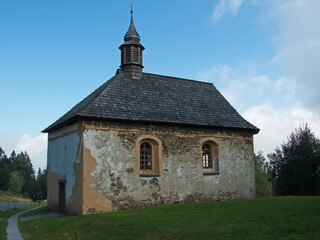 Fototapeta na wymiar Chapel of St Kunhuta on Prenet in Bohemia Forest in Czech republic,Europe 