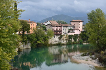 Naklejka na ściany i meble View at Cividale in the Friuli region (north Italy) in October 2020
