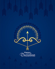 bow and arrow in Happy Dussehra festival of India background