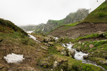 Fototapeta premium Mountains of Krasnaya Polyana Sochi on a summer day.