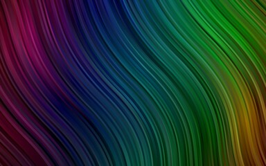 Dark Multicolor, Rainbow vector template with lines, ovals.