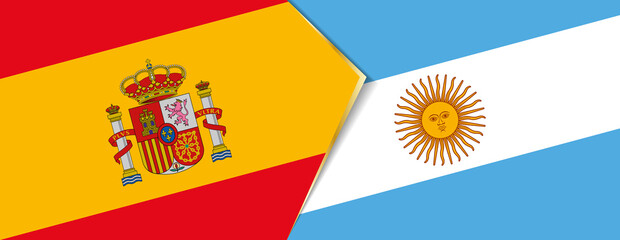 Spain and Argentina flags, two vector flags.