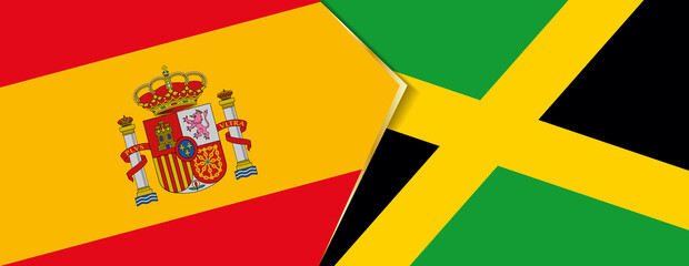 Spain and Jamaica flags, two vector flags.