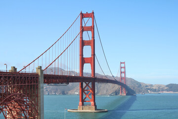Golden Gate bridge landscape view, San Francisco.