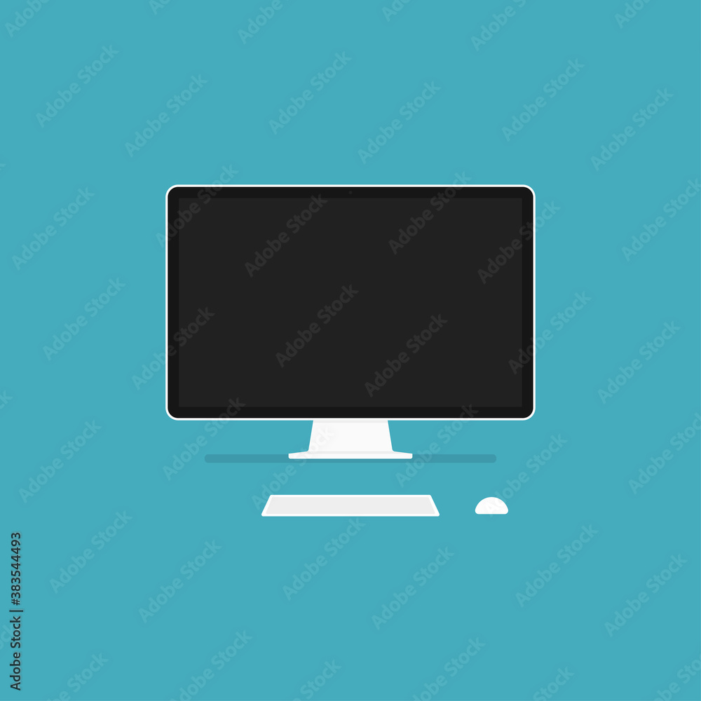 Poster computer display. screen computer monitor.monitor vector icon. flat graphic design. stock vector.