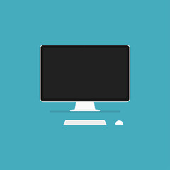 Computer display. Screen computer monitor.Monitor vector icon. Flat graphic design. Stock vector.