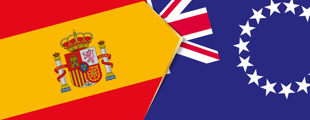 Spain and Cook Islands flags, two vector flags.