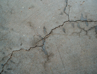 Cracks on the garage floor.