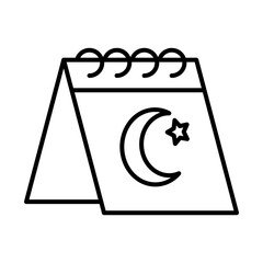 icon of calendar with turkey flag design, line style