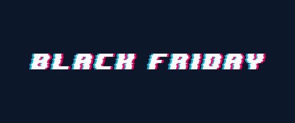 Obraz premium Black friday banner with glitch effect.