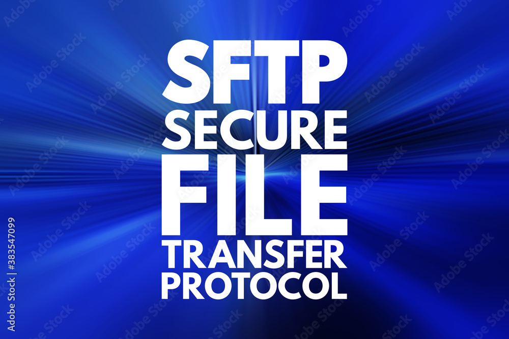 Poster sftp - secure file transfer protocol acronym, technology concept background
