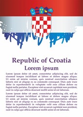 Flag of Croatia, Republic of Croatia. Template for award design, an official document with the flag of Croatia. Bright, colorful vector illustration