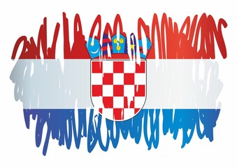 Flag of Croatia, Republic of Croatia. Bright, colorful vector illustration