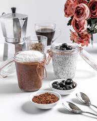 Yogurt cups, still life
