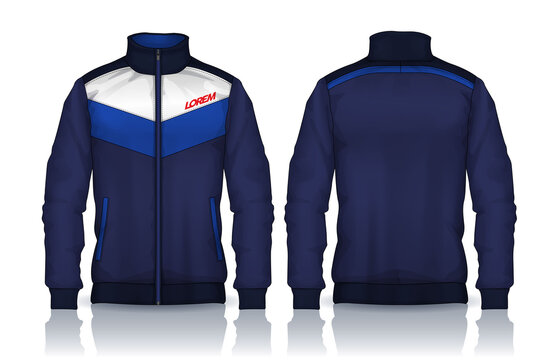 Jacket Design. Sportswear. Track front and back view