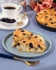 Apple blueberry cake, still life