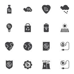 Eco energy vector icons set