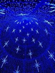 Interior de árbol de navidad iluminado
