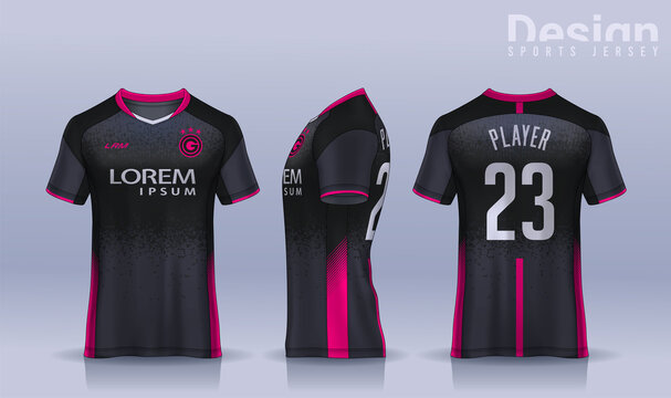 t-shirt sport design template, Soccer jersey mockup for football club. uniform front and back view.