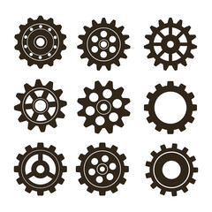 Metal gears set. Factory gears vector icon. Mechanical gear. The image of the gear. Machine gear. Cogwheel gear