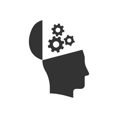 open head with gear icon vector images