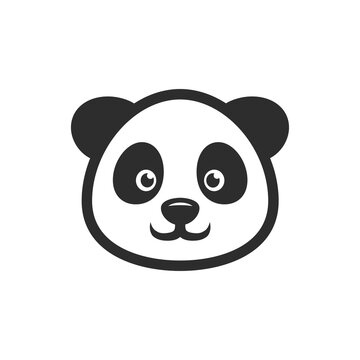 panda head smile icon vector images