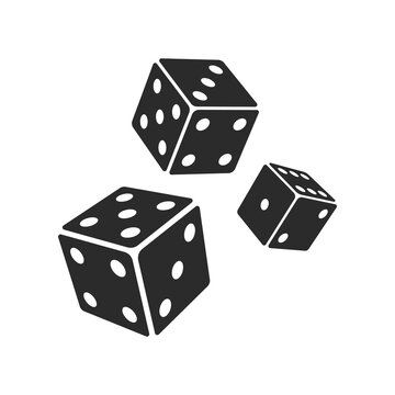 three dices icon vector images