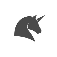 Obraz premium black unicorn icon vector images