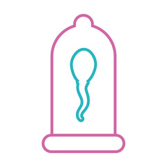 sperm in condom icon, line style