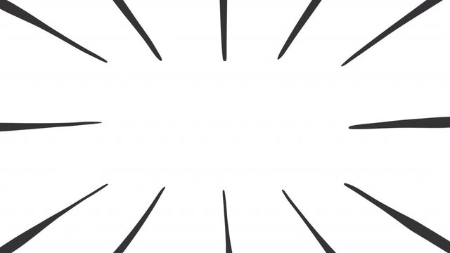 Hand drawn starburst with copy space animation with alpha channel, motion graphics.