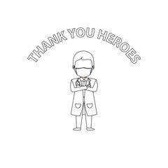 Thank you doctors and nurses concept  logo vector