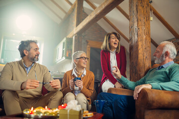 Enjoying a cozy friendly Christmas