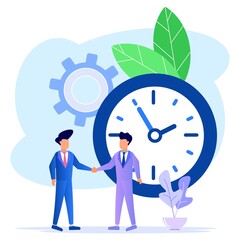 Illustration vector graphic cartoon character of time management