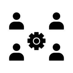 Teamwork management icon. business elements icon on white background. vector illustration on white background