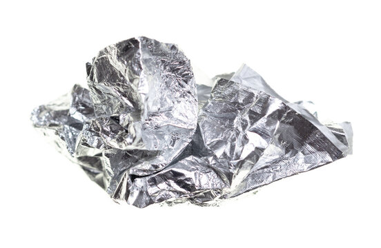 Crumpled foil isolated on a white
