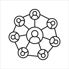 Teamwork management icon. business elements icon on white background. vector illustration on white background