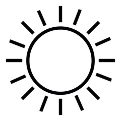 line Sun Icon for Brightness, Intensity Setting icon Vector. eps 10