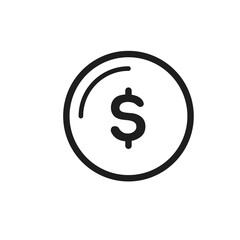 Money icon simple design Isolated on white background.