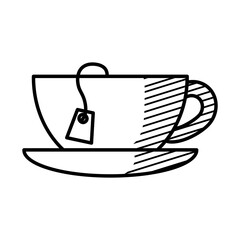 icon of tea cup, line style