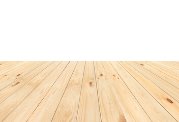 wooden floor and wall on white background.