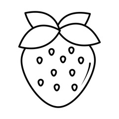 strawberry fruit pop art comic style, line icon