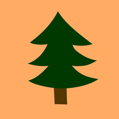 Cute pine. Simple illustration of forest  tree. Vector minimalistic illustration .