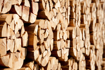 積み上げられた薪