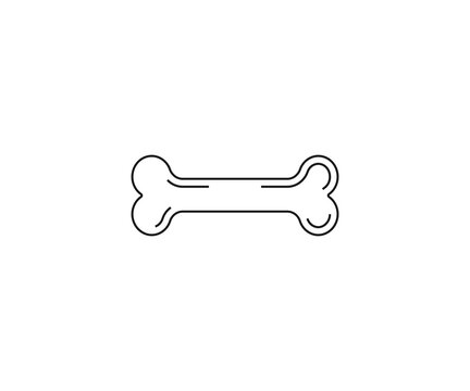 Bone, dog, dog food icon. Vector illustration, flat design.