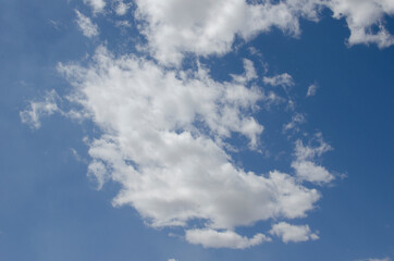White clouds on a blue sky. Background.