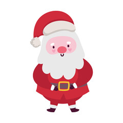 merry christmas, cute cartoon santa claus character, isolated design