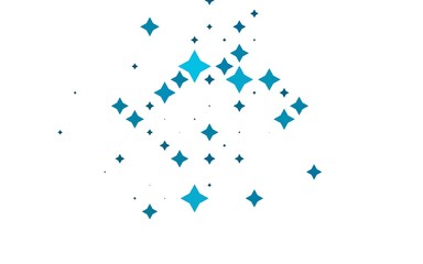 Light BLUE vector pattern with christmas stars.