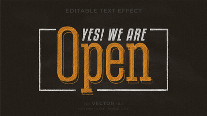 Sign typography chalkboard premium editable text effect
