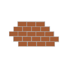 Naklejka premium A fragment of a brick wall. The bricks are lined with mosaics. The element can be used as an icon for internet shops, website, web. Vector image